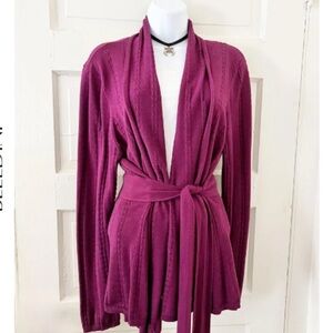 🍇Maroon Perforated Cardigan 🍇